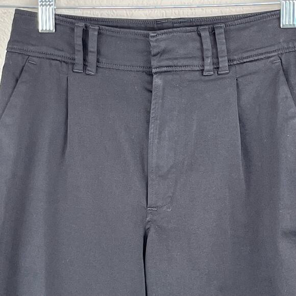 AYR The Me Time Black Pleated Relaxed Fit Chino Cropped Trouser Pants 2 - Picture 6 of 14